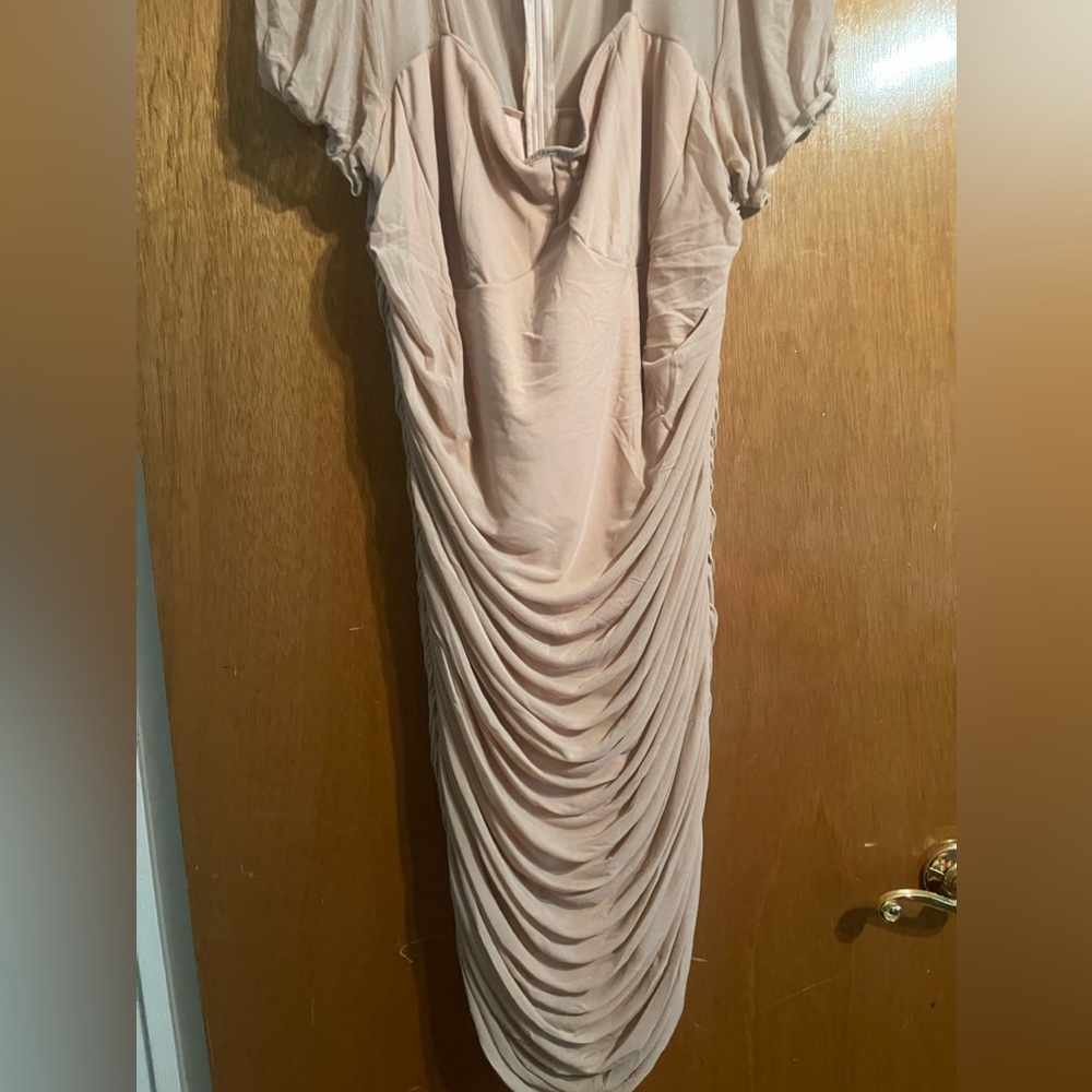 Fashion to Figure Blush Ruched Dress - Picture 4 of 9